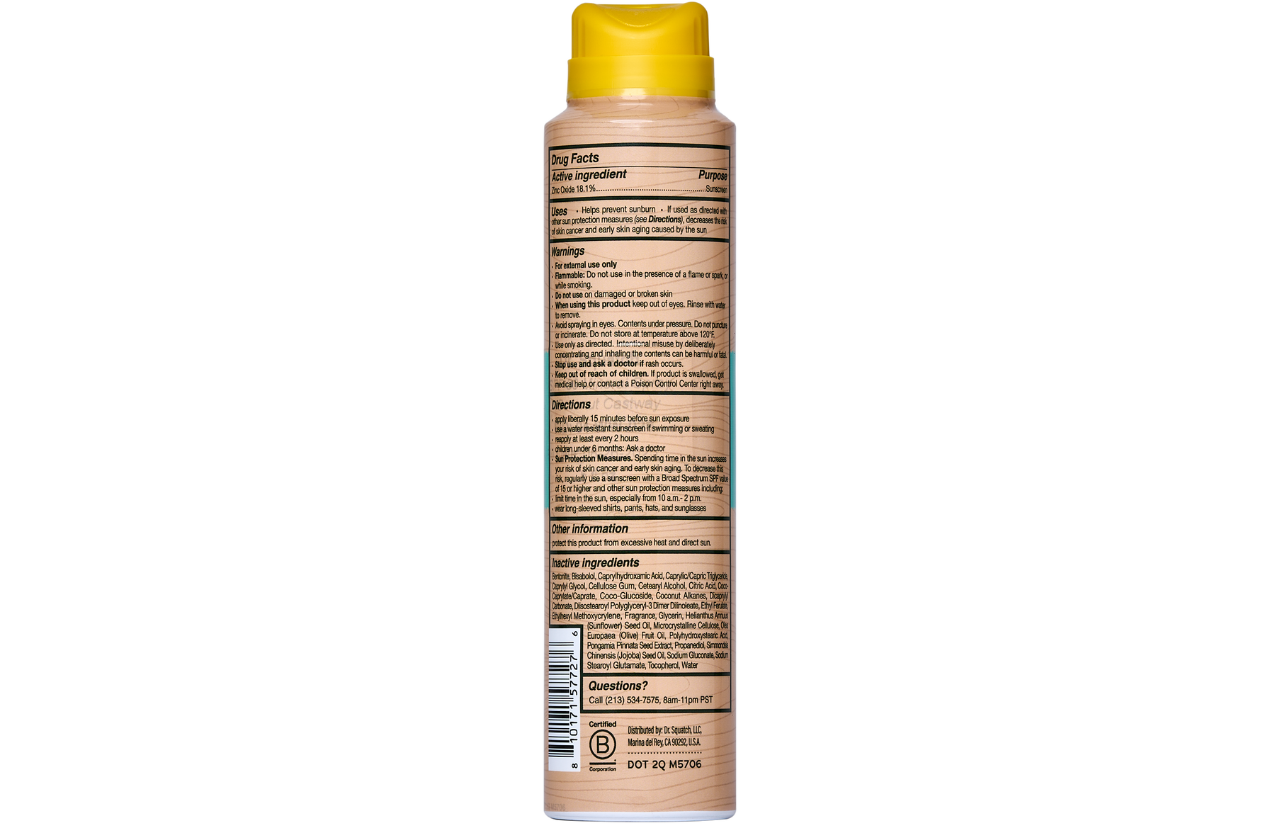 Dr. Squatch Spray Sunscreen | SPF 30 UVA/UVB Protection | Non-Greasy Mineral Sunscreen for Men - Beach Ready