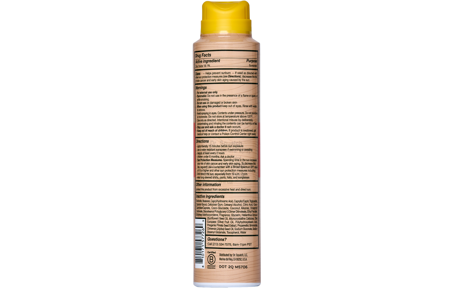 Dr. Squatch Spray Sunscreen | SPF 30 UVA/UVB Protection | Non-Greasy Mineral Sunscreen for Men - Beach Ready