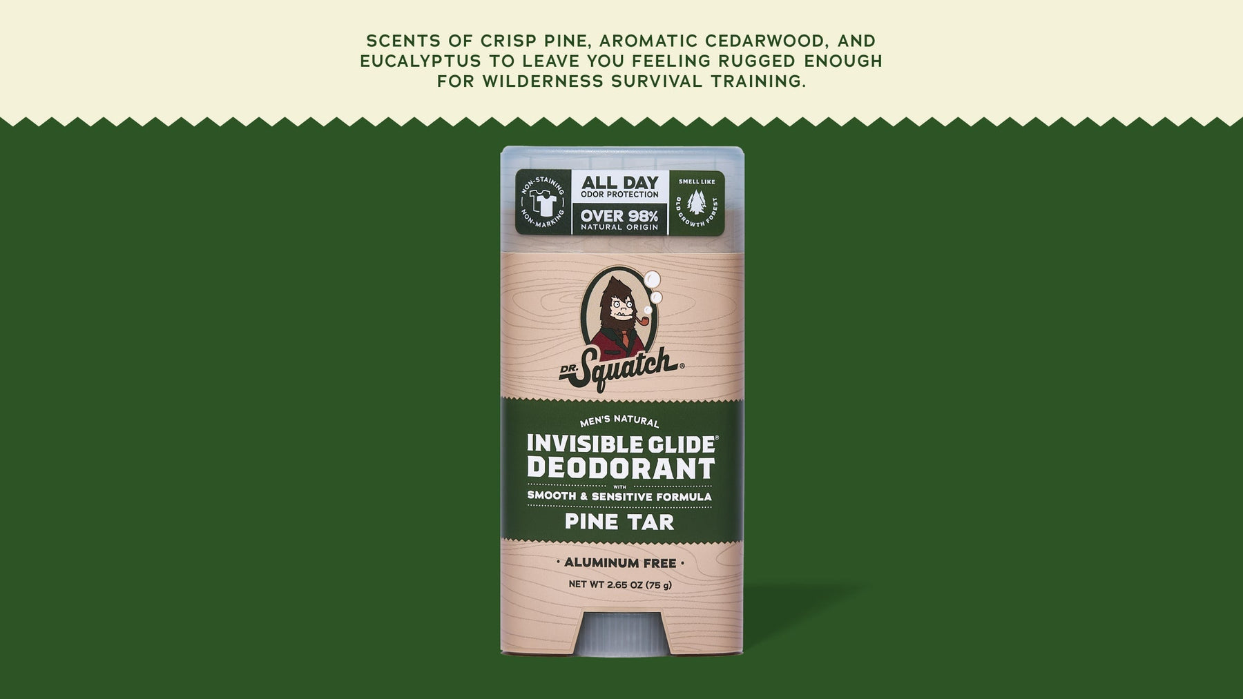 Pine Tar Invisible Glide Deodorant - Fresh Travel Routine