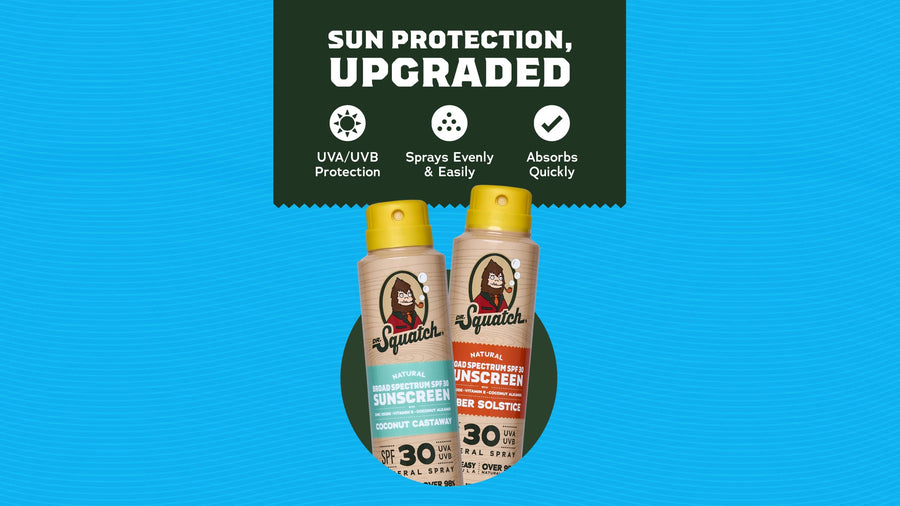 Dr. Squatch Spray Sunscreen 2-Pack | SPF 30 UVA/UVB Protection | Non-Greasy Mineral Sunscreen for Men - Outdoor Shield