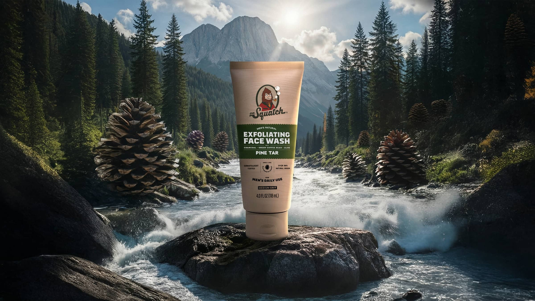 Pine Tar Exfoliating Face Wash - Clean Shower Wash